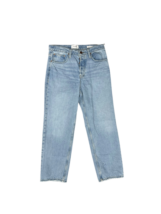 Jeans Straight By Frame In Blue Denim, Size: 6