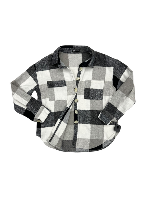 Jacket Shirt By Clothes Mentor In Black & White, Size: M