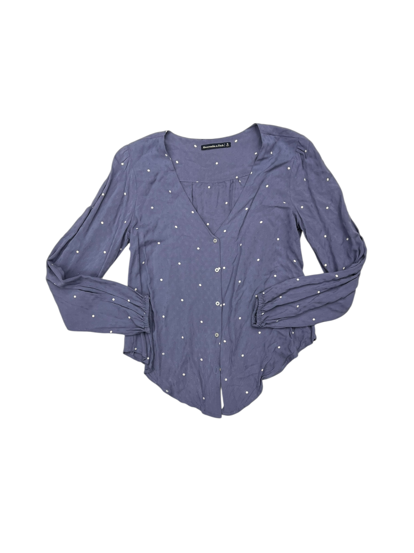 Top Long Sleeve By Abercrombie And Fitch In Blue & White, Size: S