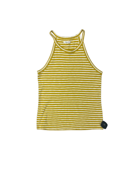 Top Sleeveless By Madewell In White & Yellow, Size: S