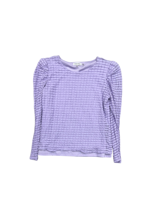 Top Long Sleeve By Calvin Klein In Purple, Size: M