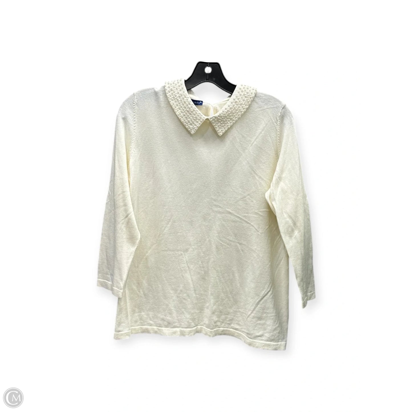 Top 3/4 Sleeve By Talbots In Cream, Size: M