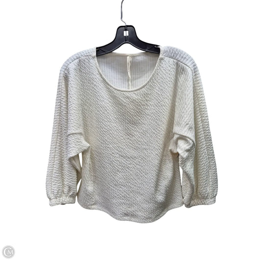 Top Long Sleeve By Anthropologie In Ivory, Size: S