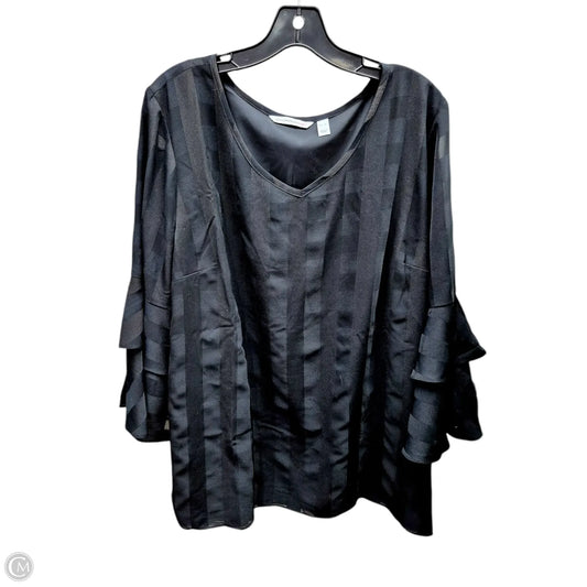 Top 3/4 Sleeve By Isaac Mizrahi Live Qvc In Black, Size: Xl