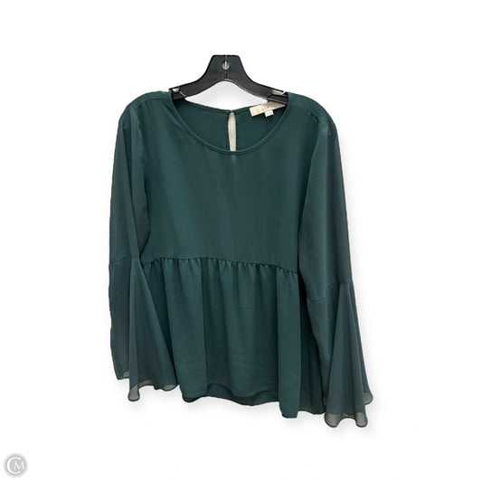 Top Long Sleeve By Loft In Green, Size: S
