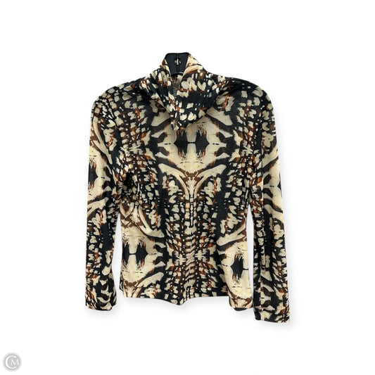 Top Long Sleeve By Atelier In Black & Cream, Size: M