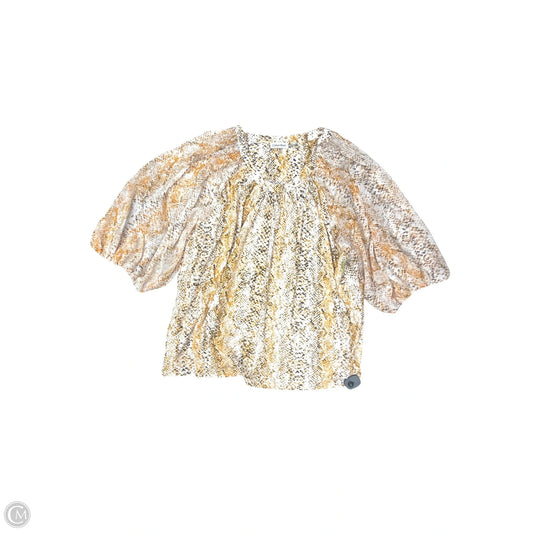 Top Long Sleeve By Calvin Klein In Orange & White, Size: 3x