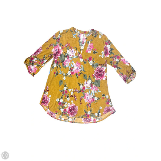 Top Long Sleeve By Honeyme In Floral Print, Size: M
