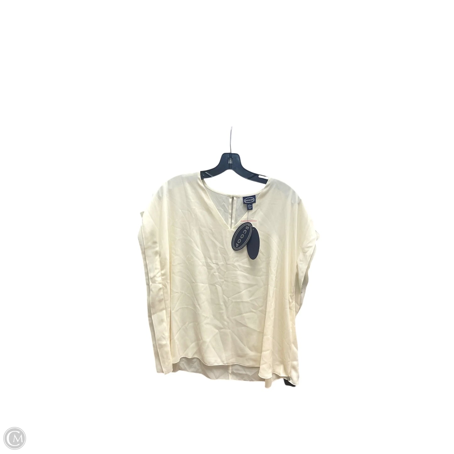 Top Short Sleeve By Scoop In Cream, Size: L