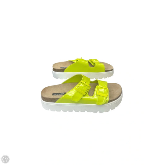 Sandals Flats By Nine West In Yellow, Size: 8