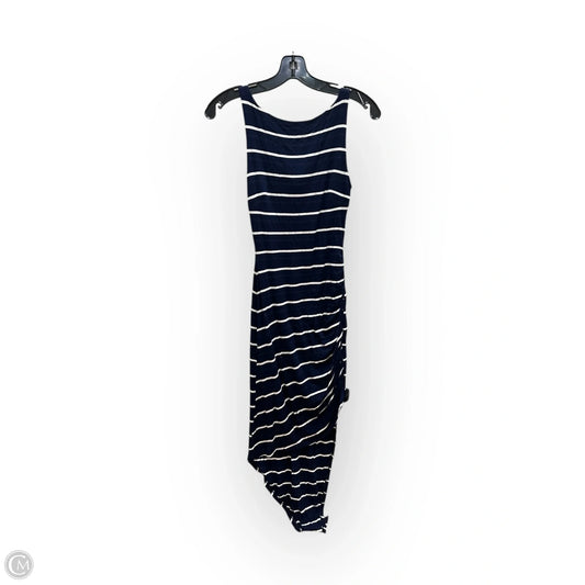 Dress Casual Midi By Bebe In Blue & White, Size: Xxs
