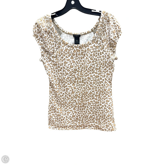 Top Short Sleeve Basic By Ann Taylor In Animal Print, Size: S
