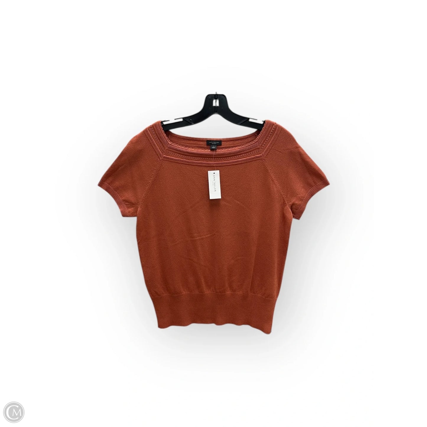 Top Short Sleeve By Ann Taylor In Orange, Size: L