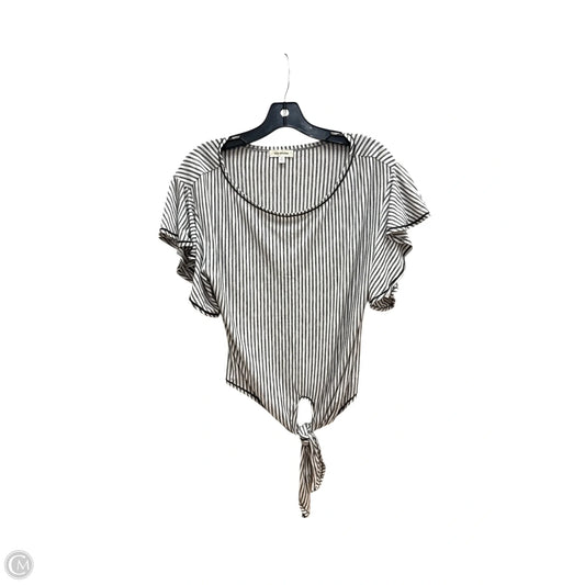 Top Short Sleeve By Max Studio In Black & White, Size: S
