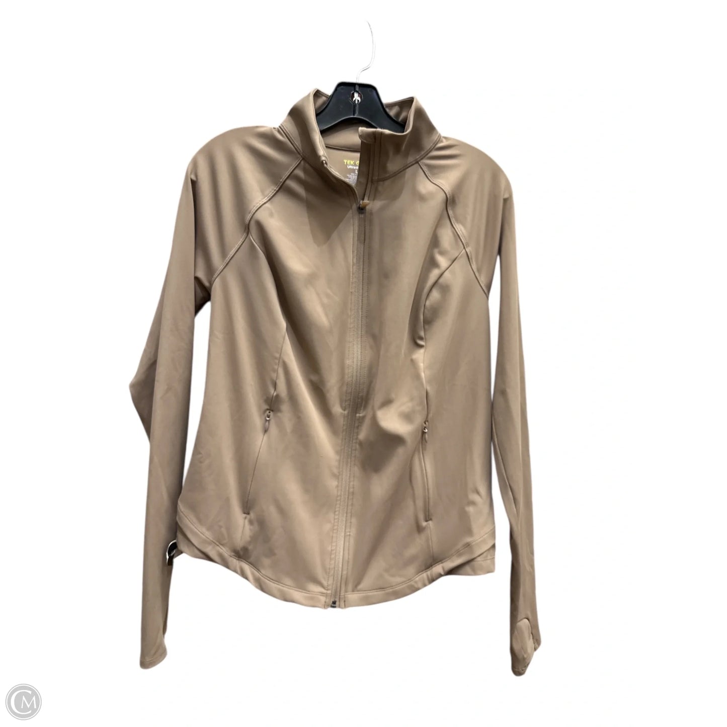 Athletic Jacket By Tek Gear In Tan, Size: L