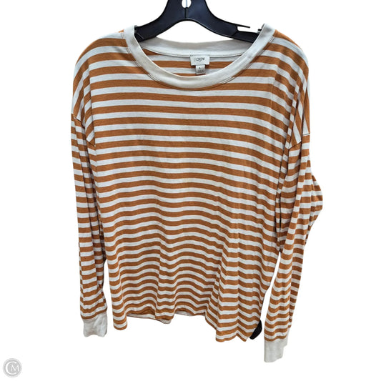 Top Long Sleeve By J. Crew In Orange & White, Size: L