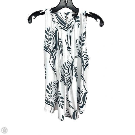 Top Sleeveless By Ann Taylor In Green & White, Size: Xs
