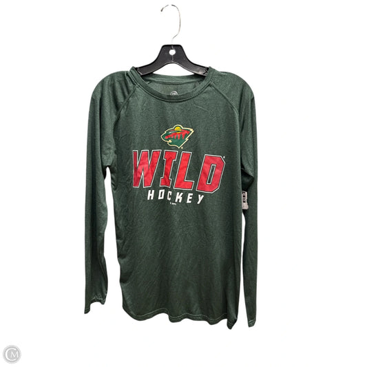 Athletic Top Long Sleeve Crewneck By Nhl In Green, Size: M