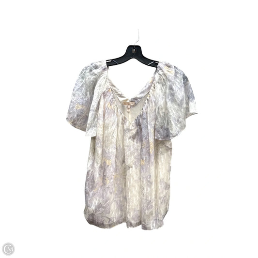 Top Short Sleeve By Rebecca Taylor In Floral Print, Size: L