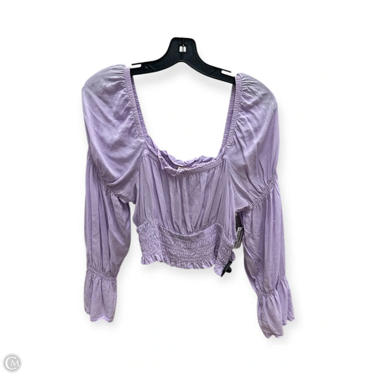 Top Long Sleeve By Open Edit In Purple, Size: S