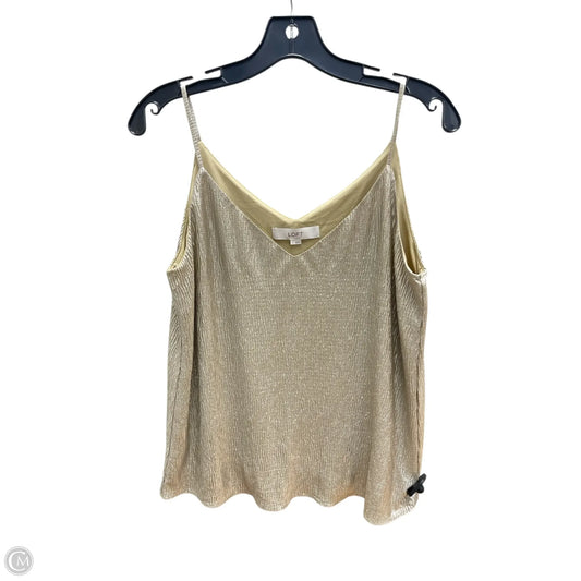Top Sleeveless By Loft In Gold, Size: S