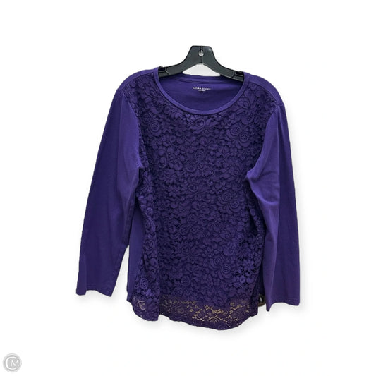 Top Long Sleeve By Laura Scott In Purple, Size: Xl