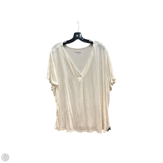 Top Short Sleeve Basic By Clothes Mentor In Cream, Size: 2x