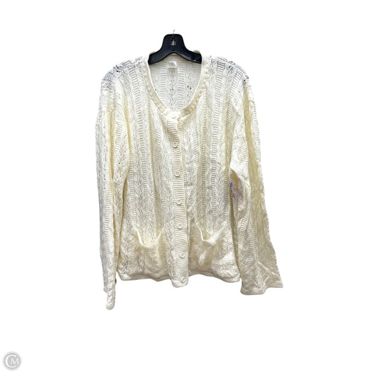 Cardigan By Clothes Mentor In Cream, Size: 3x