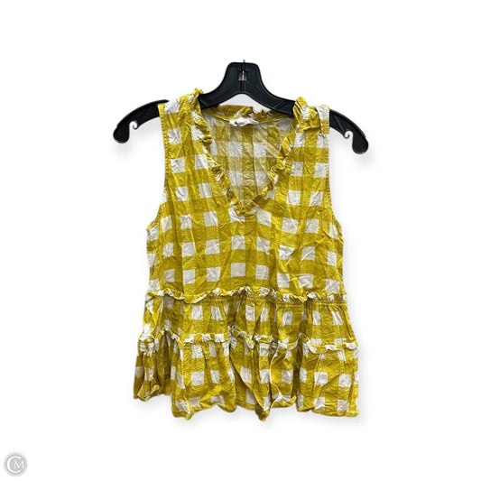 Top Sleeveless By Thml In White & Yellow, Size: Xs
