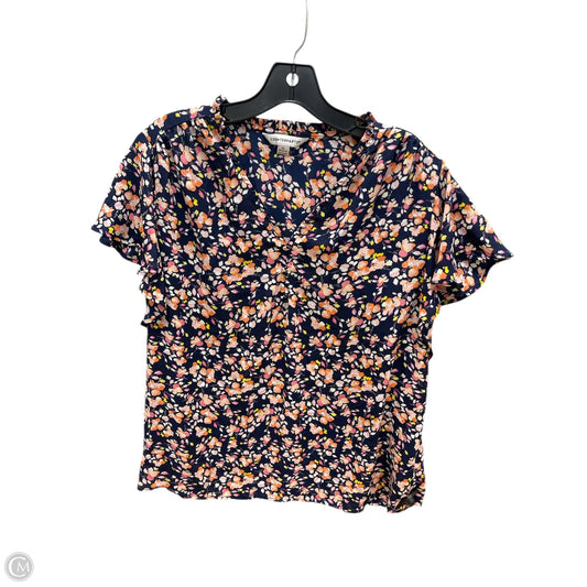 Top Short Sleeve By Counterparts In Floral Print, Size: Xl