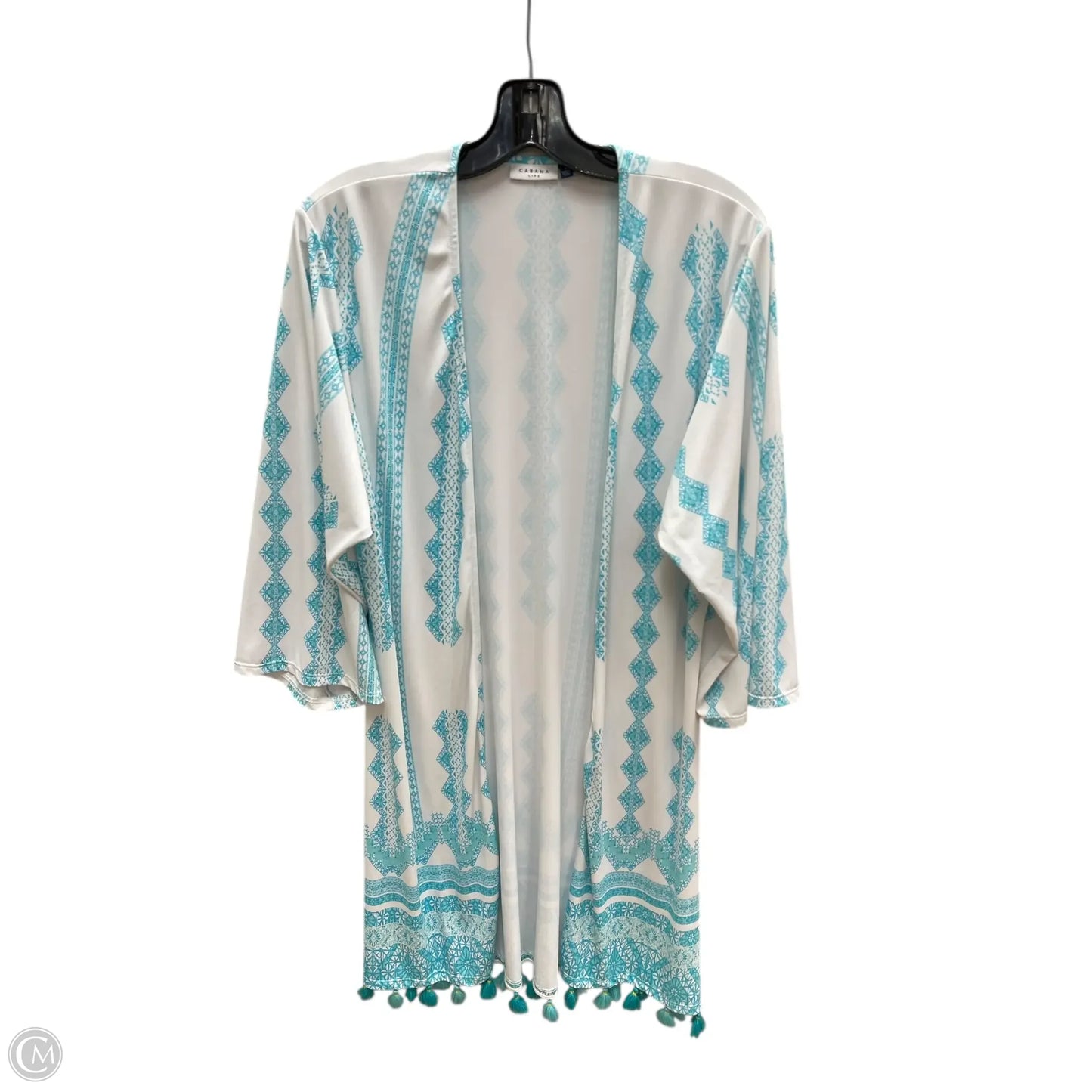 Swimwear Cover-up By Clothes Mentor In Blue & White, Size: L