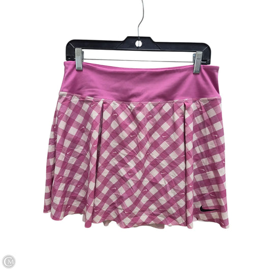 Athletic Skort By Nike Apparel In Pink & White, Size: L