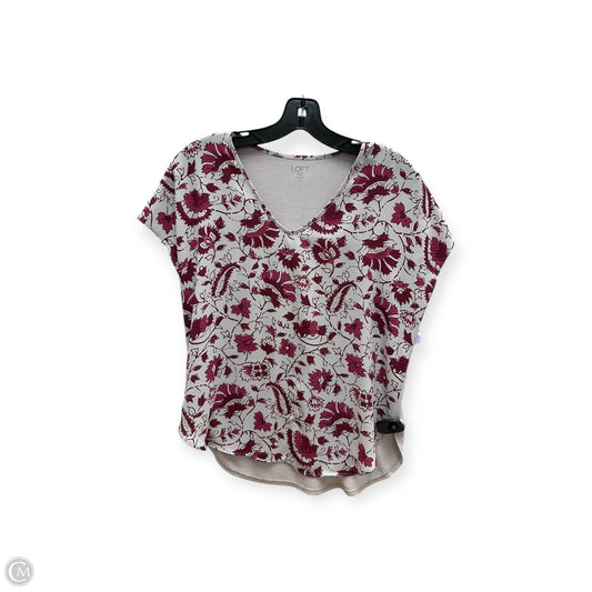 Top Short Sleeve By Loft In Purple, Size: Sp