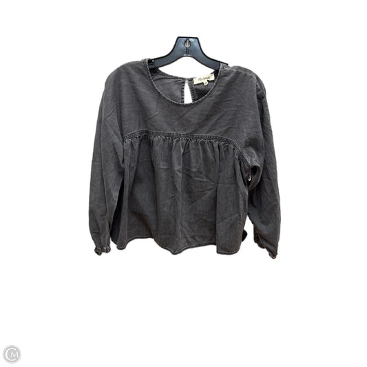 Top Long Sleeve By Madewell In Grey, Size: M