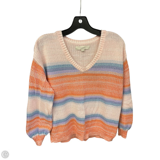Sweater By Loft In Orange & Purple, Size: S