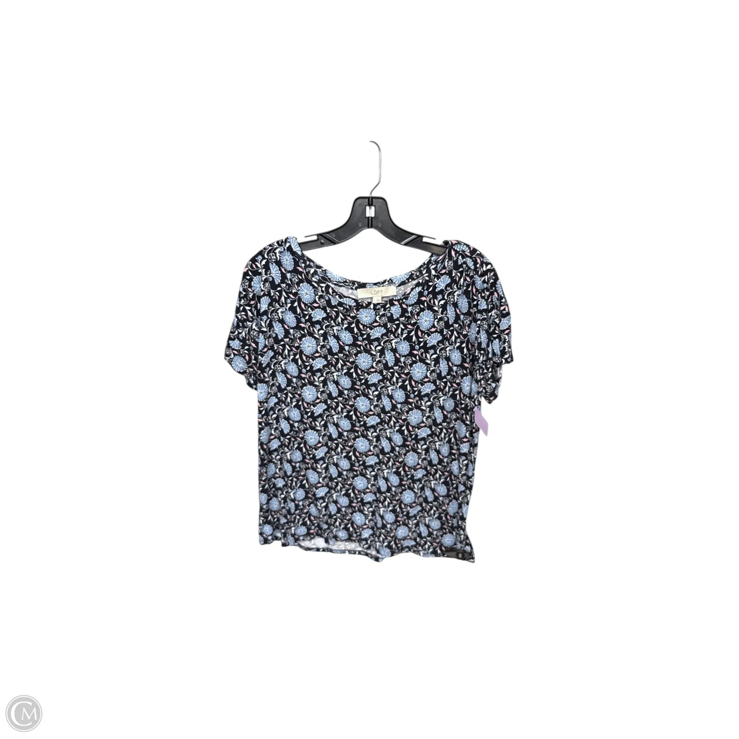 Top Short Sleeve By Loft In Blue, Size: L