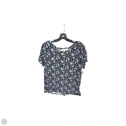 Top Short Sleeve By Loft In Blue, Size: L