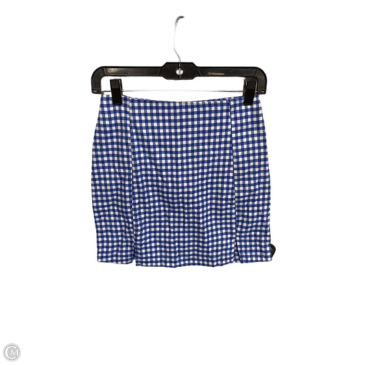 Skirt Mini & Short By Love On A Hanger In Blue & White, Size: Xs