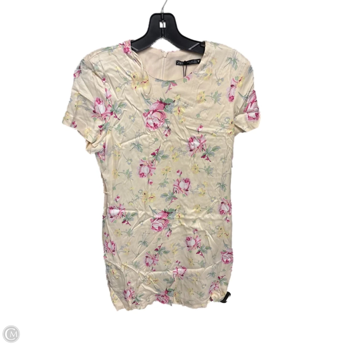 Dress Casual Short By Zara In Floral Print, Size: M