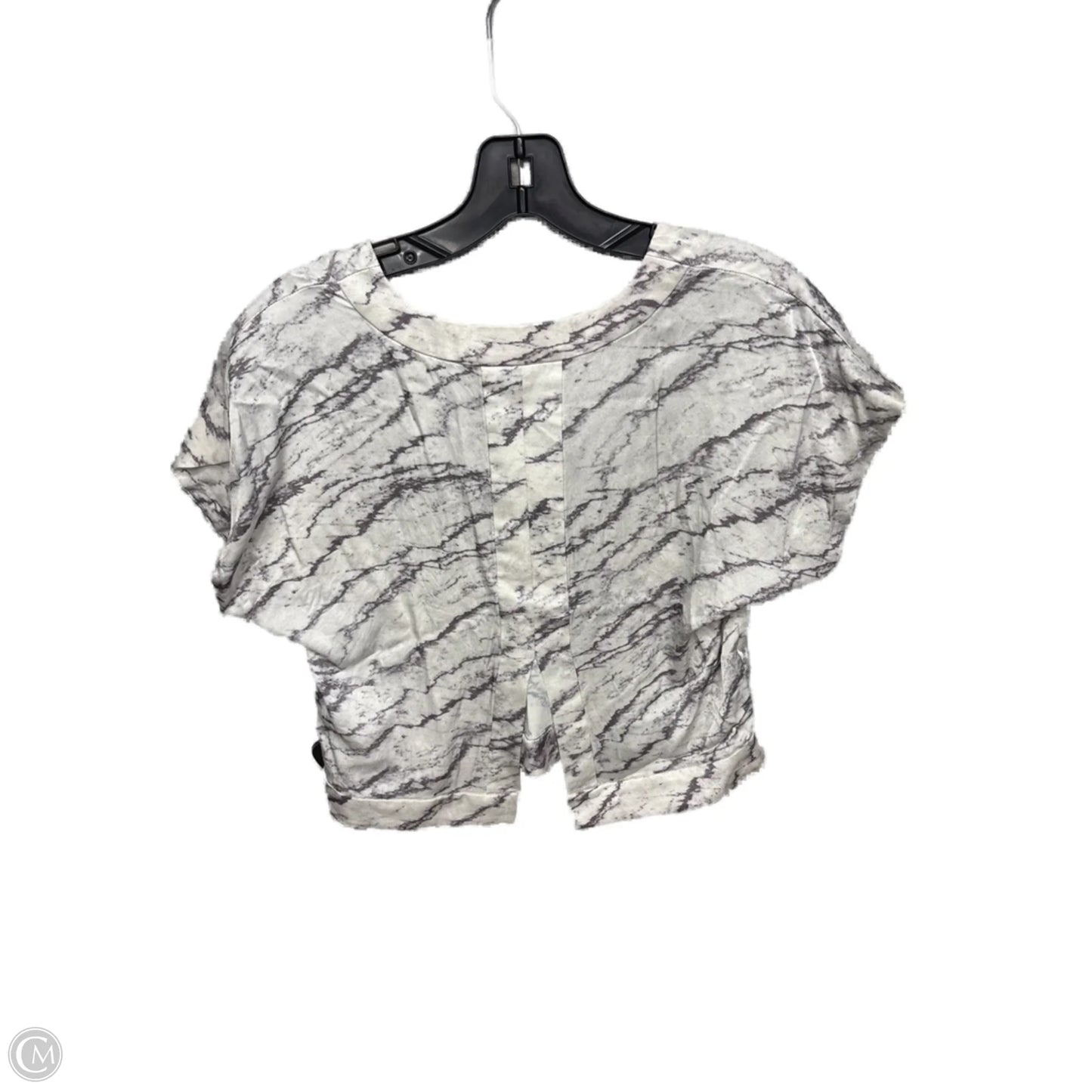 Top Short Sleeve By Dkny In Grey & White, Size: Xxs