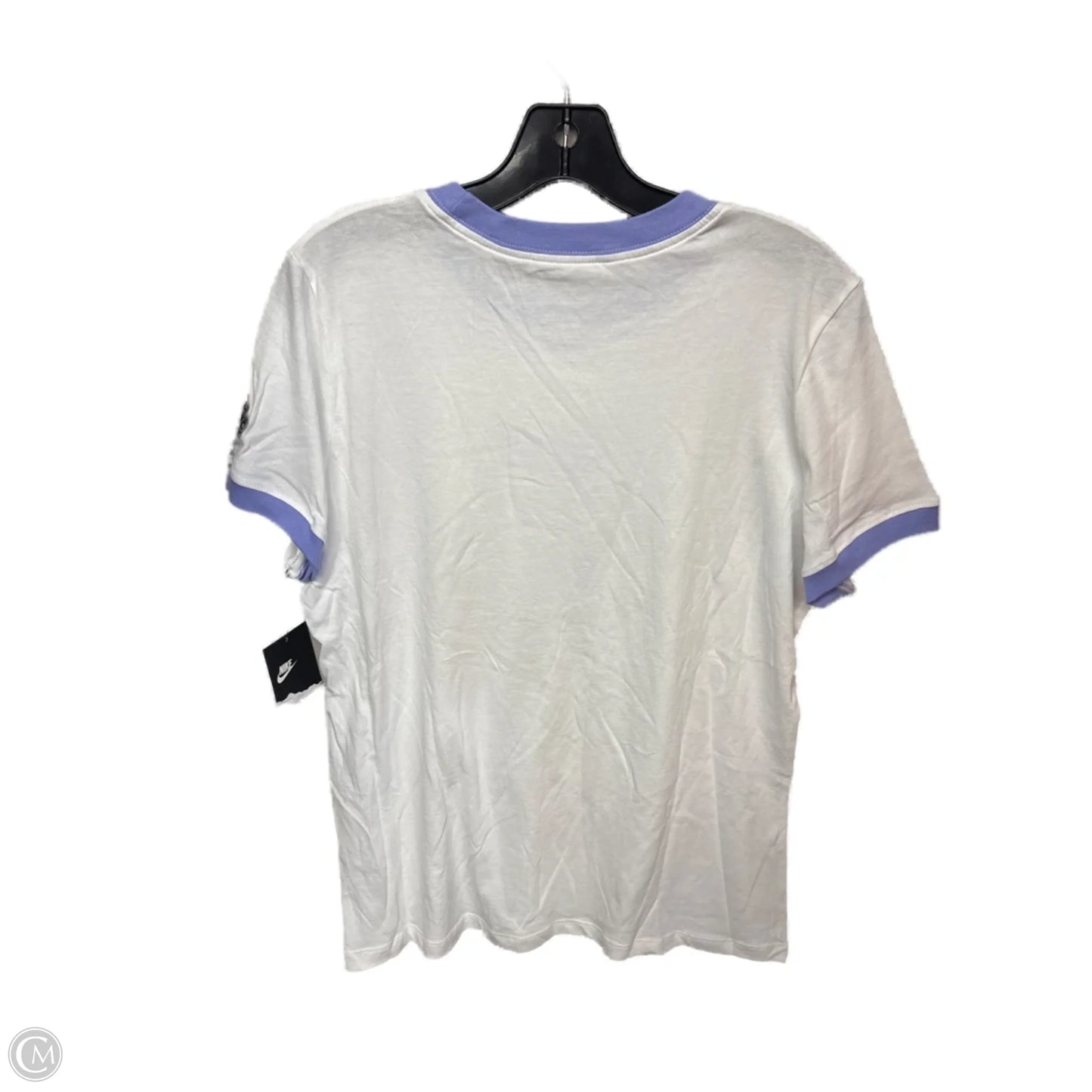 Athletic Top Short Sleeve By Nike Apparel In Blue & White, Size: L