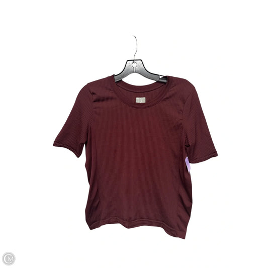 Athletic Top Short Sleeve By Athleta In Maroon, Size: L