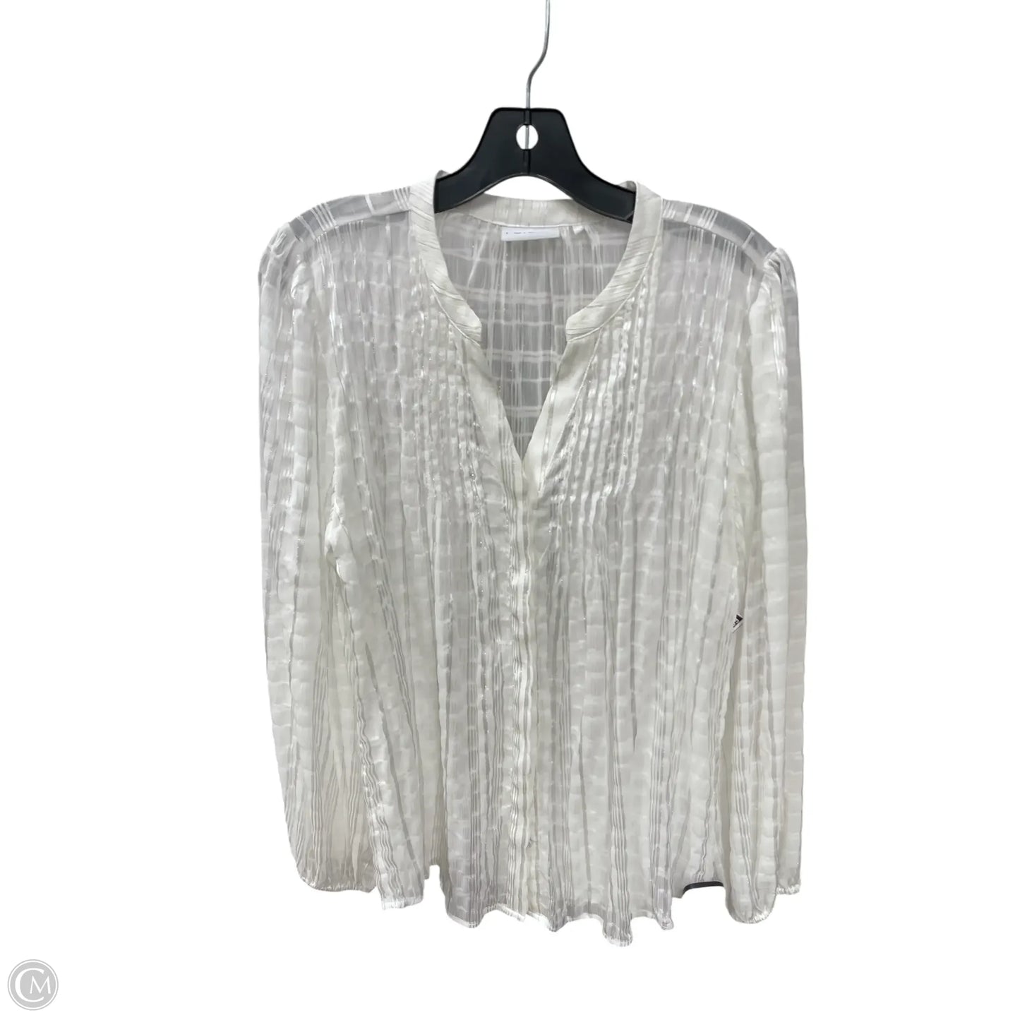 Top Long Sleeve By Clothes Mentor In White, Size: 10