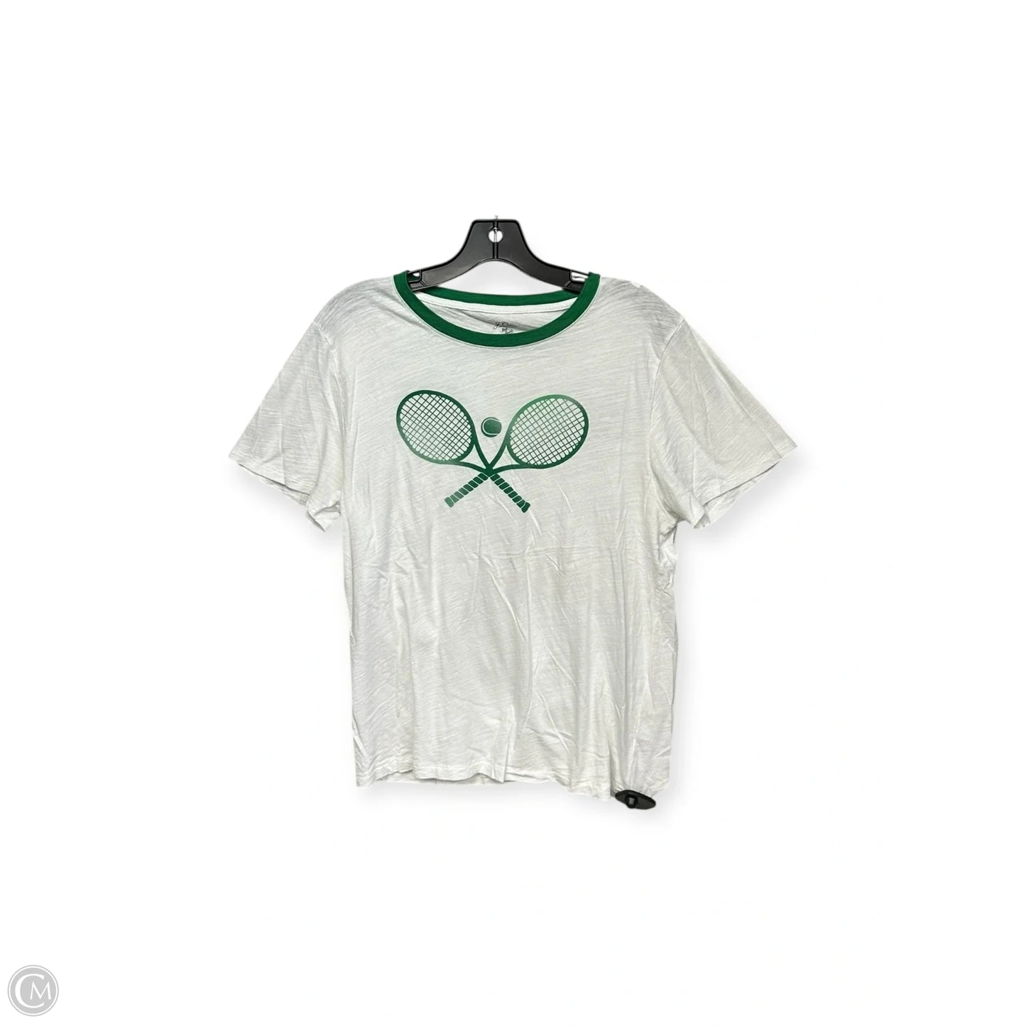 Top Short Sleeve By J. Crew In Green & White, Size: L