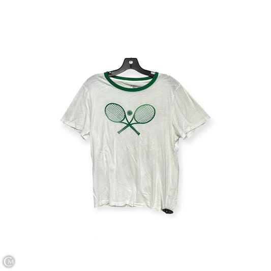 Top Short Sleeve By J. Crew In Green & White, Size: L