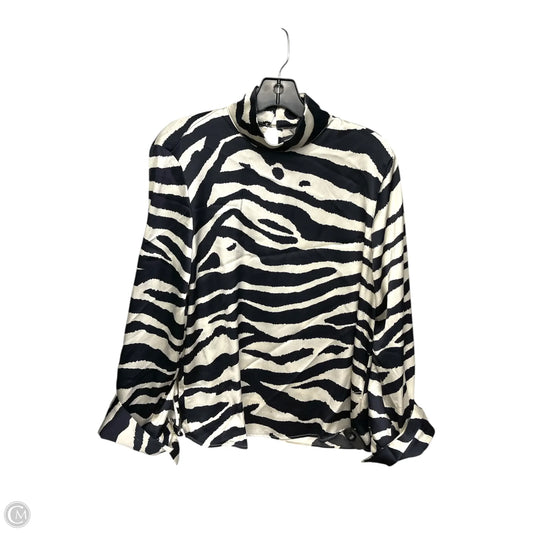 Top Long Sleeve By H&m In Zebra Print, Size: S