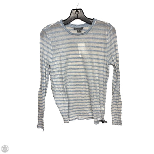 Top Long Sleeve Basic By Vince In Blue & White, Size: M