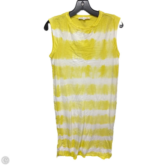 Dress Casual Maxi By C And C In White & Yellow, Size: M