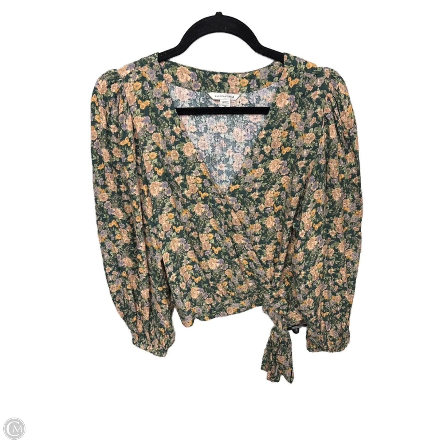 Top Long Sleeve By American Eagle In Green, Size: M