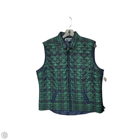 Vest Puffer & Quilted By Karen Scott In Blue & Green, Size: Xl